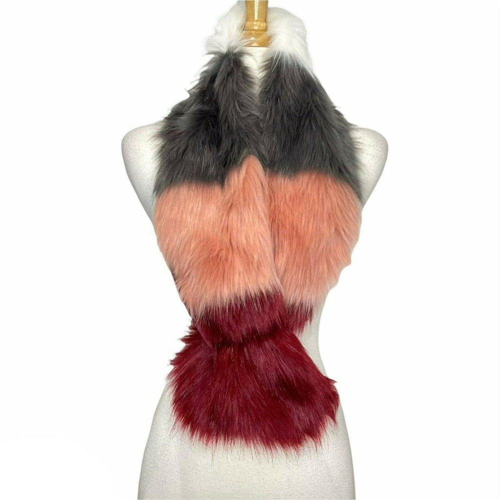 BP Colorblock Faux Fur Pull Through Scarf NWT